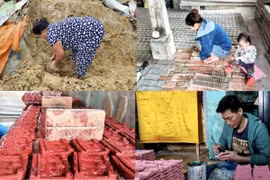 Mỗi năm một đợt, cả làng hối hả nặn tượng ông Công ông Táo