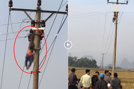 Video: Trèo lên cột điện ngồi uống rượu, người đàn ông bị điện giật tử vong