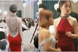 Cô dâu gây xao xuyến với tấm lưng nõn nà, mặt ngời khí chất