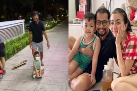 Vợ chồng Huỳnh Đông - Ái Châu bị nhắc nhở vì đưa con ra khỏi nhà