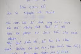 Bản cam kết treo thưởng 20 triệu đồng nếu chồng bỏ thuốc lá