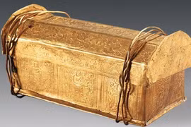 Quan tài vàng cổ chứa xương sọ của Phật Thích Ca Mâu Ni