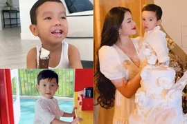 Ảnh cận mặt nét căng của cậu út nhà Phạm Hương