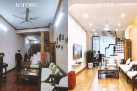 Cải tạo nhà cũ thành không gian sống hiện đại, sang trọng