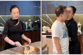 Phương Oanh vẫn chăm vào bếp khi mang bầu đôi