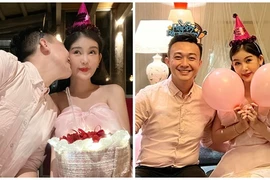 Lê Âu Ngân Anh đón sinh nhật bên chồng