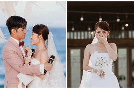 Puka bật khóc trong đám cưới với chồng kém tuổi