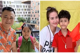 Sao Việt háo hức đưa con đi khai giảng năm học mới