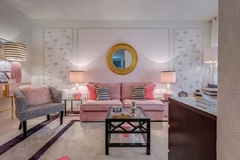 Những mẫu phòng khách mang sắc hồng nhẹ nhàng, quyến rũ