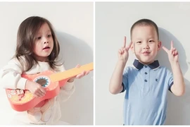 Vẻ đáng yêu của cặp song sinh nhà Hồ Ngọc Hà - Kim Lý