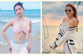 Gu thời trang đi biển gợi cảm của Khả Như