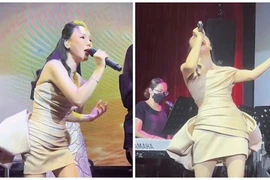 Hồ Quỳnh Hương "để quên" chân mày khi đi diễn, nhan sắc gây xôn xao