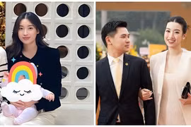 Hoa hậu Đỗ Mỹ Linh bồng bế con gái đi chơi