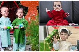 Dàn nhóc tì nhà sao Việt đáng yêu khi diện áo dài đón Tết