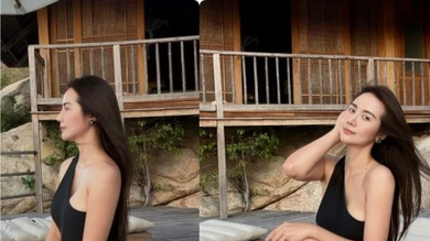 Huyền Lizzie mặc gợi cảm khoe thân hình đồng hồ cát cực chuẩn