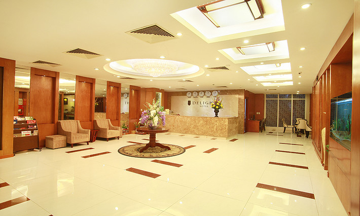 Khách sạn Delight (93A Đội Cấn) không trang bị hệ thống cấp nước chứa cháy ngoài nhà và hút khói hành lang,… Ảnh: hanoidelighthotel.com.