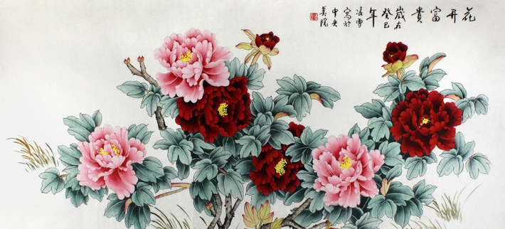 Hoa mẫu đơn thuộc hành Mộc, hướng Bắc thuộc hành Thủy. Theo thuyết ngũ hành, Thủy sinh Mộc sẽ mang đến điều tốt lành. Ảnh: Feng Shui Tips.