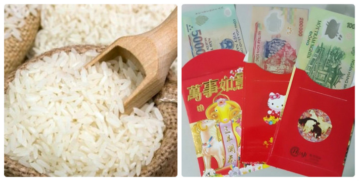 Đặt một bao lì xì có tiền thật dưới đáy thùng gạo để vận may của gia đình luôn gia tăng.