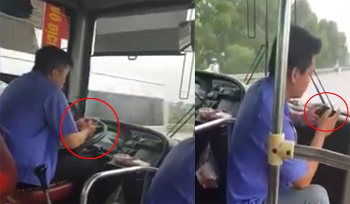Tài xế vừa lái xe buýt vừa sử dụng điện thoại: Cuối tháng 5/2019, trên mạng xã hội xuất hiện một đoạn clip ghi lại cảnh tài xế xe buýt chạy tuyến TP. Bắc Ninh - Sao Đỏ (Hải Dương) đã lái xe bằng khuỷu tay rồi dùng hai tay sử dụng điện thoại nhắn tin, đọc báo. Không những thế, người phụ xe ngồi ở gần lối lên xuống cũng ngồi chăm chú xem điện thoại.