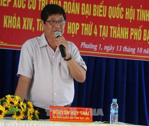 Bà Lê Thị Ái Nam, Phó bí thư Tỉnh ủy, Chủ tịch HĐND tỉnh Bạc Liêu, đã trao quyết định phân công ông Nguyễn Huy Thái, Phó trưởng Đoàn đại biểu Quốc hội Bạc Liêu, phụ trách Đoàn đại biểu Quốc hội của tỉnh đến hết nhiệm kỳ Quốc hội khóa XIV, 2016-2021.