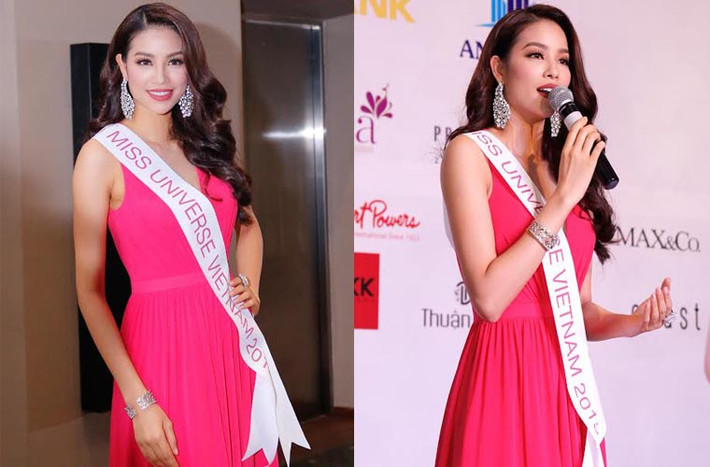 Về trang phục dự thi, ngay sau khi đăng quang, Phạm Hương cùng ekip đã bắt tay làm việc cùng các nhà thiết kế hàng đầu Việt Nam. Hiện tại, nhà thiết kế Công Trí đã hoàn tất những bộ trang phục dạ hội quan trọng dành cho đêm chung kết. Bên cạnh đó, bộ quốc phục truyền thống lấy ý tưởng từ “Hồng hạc” cũng đã được nhà thiết kế Thuận Việt thực hiện từ rất sớm.