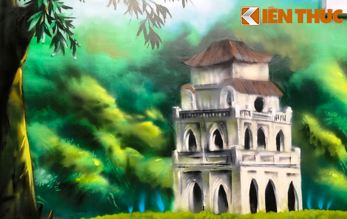 Trãi dài trên bức tường trường mẫu giáo SAPA là hình ảnh biểu tượng 3 miền Bắc - Trung - Nam hội tụ.