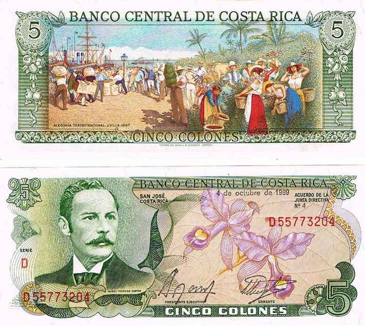 2. Tiền mua may bán đắt Costa Rica 5 Colones Tờ tiền mua may bán đắt có thiết kế hình ảnh miêu tả một buổi hợp chợ, với ý nghĩa cầu chúc cho một năm mới nhiều may mắn trong mua bán, kinh doanh và sản xuất. Giá bán của tờ tiền này khoảng 80.000 đồng. Ảnh: lixitet2018.com.