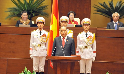 Mở đầu tuyên thệ, Thủ tướng trân trọng cảm ơn Quốc hội đã tín nhiệm bầu ông giữ chức vụ Thủ tướng Chính phủ nước Cộng hòa XHCN Việt Nam.