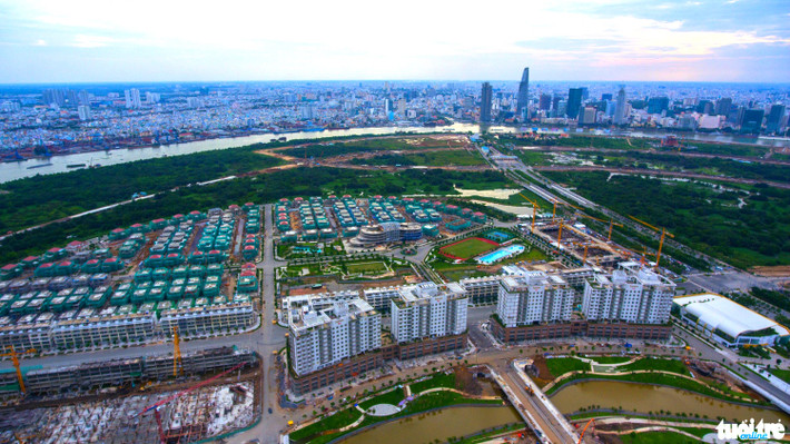 Khu chung cư tái định cư cho người dân nằm trong diện giải tỏa để xây dựng khu đô thị mới Thủ Thiêm đã hoàn thành, người dân vào sinh sống Ảnh: Thuận Thắng/TTO.