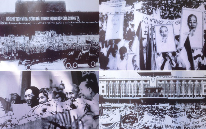 Lãnh đạo Đảng, Nhà nước và nhân dân Hà Nội-Huế-Sài Gòn mittinh mừng miền Nam được hoàn toàn giải phóng, thống nhất đất nước tháng 5/1975.
