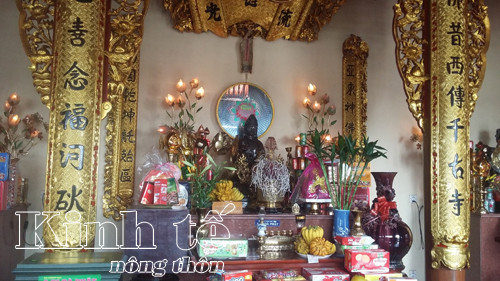 Chính diện bên trong công trình là ban Phật bà Quan Âm. Ảnh: Kinh tế nông thôn.