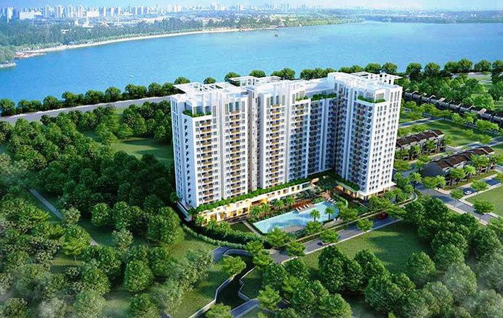 Căn hộ cao cấp Opal Garden do Tập đoàn Đất Xanh làm chủ đầu tư. Dự án nằm trên đường số 20, phường Hiệp Bình Chánh, quận Thủ Đức có quy mô 4 block, 16 tầng mỗi block với khoảng 470 căn hộ. Ảnh: Dat Xanh Group.