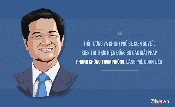 “Thủ tướng và Chính phủ sẽ tập trung sức đẩy mạnh cải cách toàn diện nền hành chính quốc gia theo hướng xây dựng Nhà nước pháp quyền và thực hiện dân chủ; xây dựng hệ thống hành chính, trước hết là Chính phủ, trong sạch vững mạnh, sâu sát và gắn bó với dân, hết lòng phục vụ nhân dân” - Thủ tướng Nguyễn Tấn Dũng phát biểu trong lễ nhậm chức ngày 27/6/2006. Đây là phát ngôn ấn tượng đầu tiên trong 10 phát ngôn ấn tượng của Thủ tướng Nguyễn Tấn Dũng