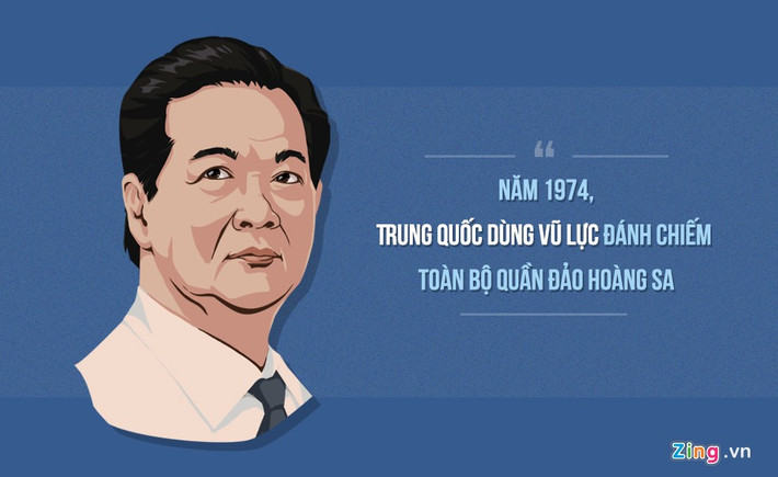 “Năm 1956 Trung Quốc đưa quân chiếm đóng các đảo phía Đông của quần đảo Trường Sa. Đến năm 1974 cũng Trung Quốc dùng vũ lực đánh chiếm toàn bộ quần đảo Hoàng Sa trong sự quản lý hiện tại của chính quyền Sài Gòn, tức là chính quyền Việt Nam Cộng hòa” - Thủ tướng trả lời chất vấn tại kỳ họp thứ 2 Quốc hội khóa XIII ngày 25/11/2011.