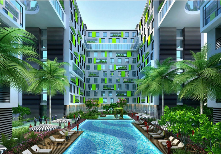 Tháp A là khách sạn quốc tế Holiday Inn & Suites Saigon Airport với 350 phòng theo tiêu chuẩn 5 sao. Ảnh: republicplaza.vn.