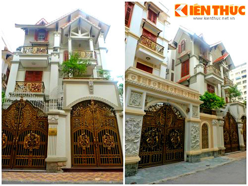 4. Biệt thự “sinh 3” của anh em đại gia Thái Bình 3 biệt thự nguy nga, cổng nhôm chạm trổ tinh xảo giống nhau y đúc của 3 anh em ruột người Thái Bình ở phố Trung Kính (Cầu Giấy, Hà Nội) khiến người qua đường trầm trồ, thán phục.