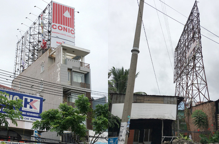 Dọc tuyến QL1A, cửa ngõ các tỉnh miền Tây ra vào TP HCM dày đặc biển quảng cáo cao hàng chục mét có dấu hiệu xuống cấp nằm giữa KDC khiến người dân vô cùng bất an sau vụ tai nạn chết người vừa xảy ra.