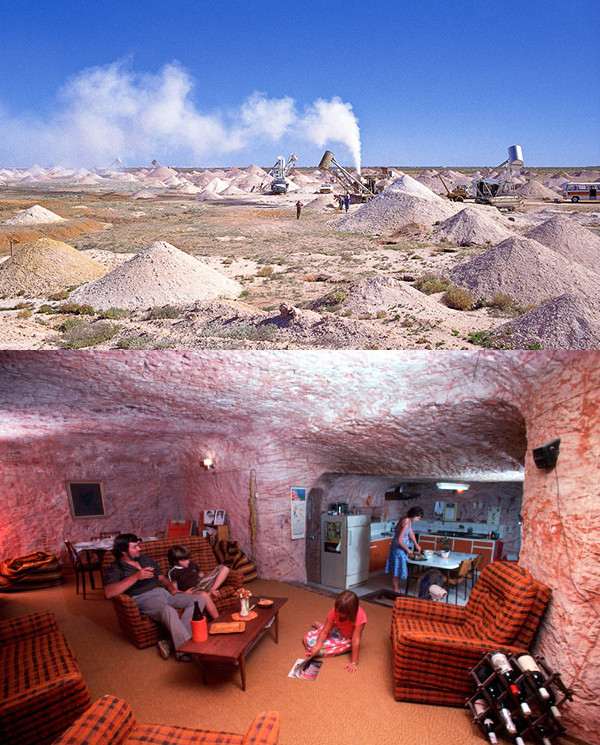Nằm trong vùng hẻo lánh ở phía nam Australia, toàn bộ người dân ở thị trấn Coober Pedy đều sống dưới lòng đất.