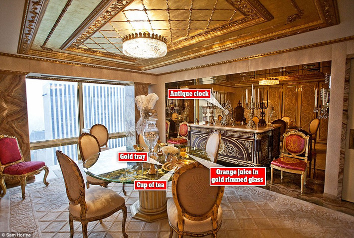 Tổng thống Mỹ Donald Trump sống cùng vợ con tại căn hộ xa xỉ trong Trump Tower, New York, có thể ngắm Công viên Trung tâm. Ảnh: Dailymail.