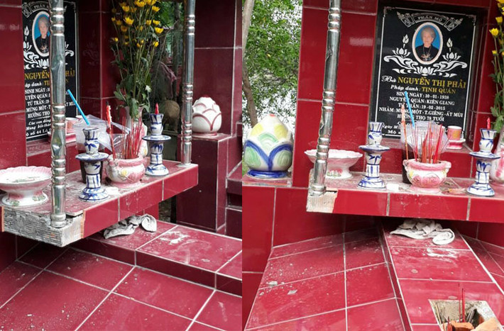 Theo ghi nhận của PV Kiến Thức, có 17 ngôi mộ bị đập, phá; trong đó có những ngôi mộ chôn cất đã lâu và cả những ngôi mộ còn mới.