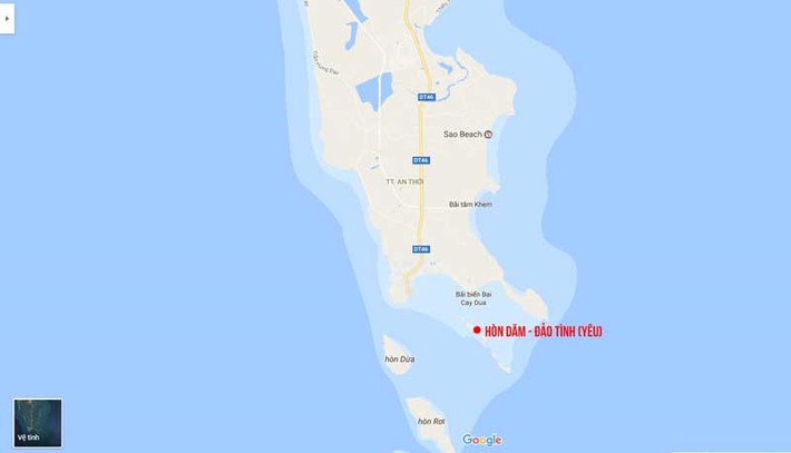 Đảo hòn Dăm ở phía nam của Phú Quốc. Tới đây bạn sẽ được trải nghiệm cuộc sống không có Internet, điện chạy năng lượng mặt trời.