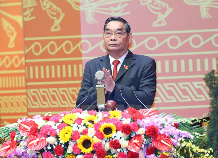Đồng chí Lê Hồng Anh, Ủy viên Bộ Chính trị, Thường trực Ban Bí thư phát biểu mở đầu Đại hội. (Ảnh: TTXVN)