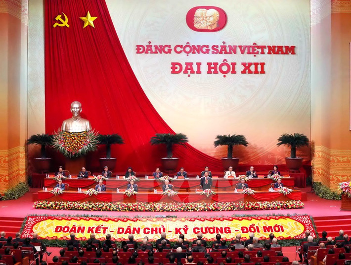 Đoàn Chủ tịch điều hành Đại hội. (Ảnh: TTXVN)