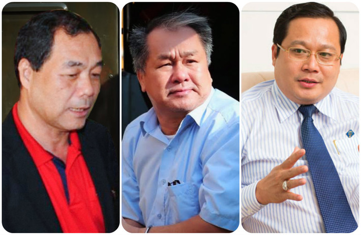 Ông Trầm Bê và ông Phan Huy Khang bị bắt do bị nghi có những hành vi vi phạm do liên quan đến vụ án gây thất thoát hơn 9.000 tỷ đồng tại ngân hàng Xây dựng Việt Nam (VNCB) do Phạm Công Danh và đồng phạm gây ra. (Ảnh lần lượt từ trái sang phải: Trầm Bê - Phạm Công Danh - Phan Huy Khang)
