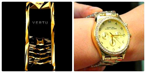 10. Điện thoại Vertu và đồng hồ bạc tỷ của Bầu Hiển Chiếc điện thoại Vertu bầu Hiển sử dụng được làm bằng vàng, được gắn thêm nhiều kim cương lên trên. Theo một số người chơi với ông Hiển, do được trang trí thêm, chiếc “alo” có giá trị lên đến khoảng 100.000 USD (tương đương hơn hai tỷ đồng). Đây chưa phải là “món hàng xịn” duy nhất bầu Hiển thường mang theo người. Ông chủ Hà Nội T&T còn đeo chiếc đồng hồ có giá trị khoảng một tỷ đồng. Vật dụng có chức năng xem giờ mang thương hiệu Rolex được đính kim cương. Ảnh: Người đưa tin.