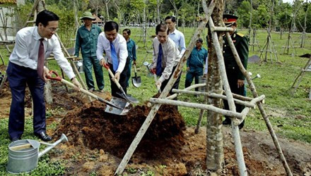 Sáng mùng 5 Tết (ngày 12/2), Bí thư Thành ủy TP HCM Đinh La Thăng dự buổi họp mặt truyền thống Cách mạng Sài Gòn - Chợ Lớn - Gia Định, cùng các lãnh đạo thành phố trồng cây lưu niệm, rồi dâng hương tại đền Liệt sĩ Bến Dược và đền thờ Gia Định .