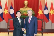 Tổng Bí thư Tô Lâm chúc mừng Tổng Bí thư Lào Thongloun Sisoulith