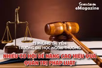 TS Phùng Thị Yến: 'Nhiều cơ hội để nâng cao hiệu quả quản trị pháp luật'
