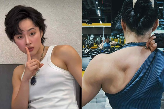 Qua clip của "team qua đường", vóc dáng của Bà mẹ nhí lại thon gọn bất ngờ, không còn vạm vỡ đô con, cơ bắp cuồn cuộn như trong các video, hình ảnh được cô chia sẻ trên mạng xã hội trước đó.