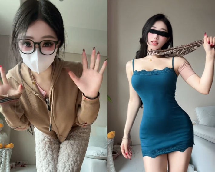 Có lúc, mimi chỉ đơn thuần diện đồ "siêu hở" đứng nhảy nhót, có lúc còn làm nhiều thử thách điên rồ, vượt ngoài sự tưởng tượng của đại đa số người xem.